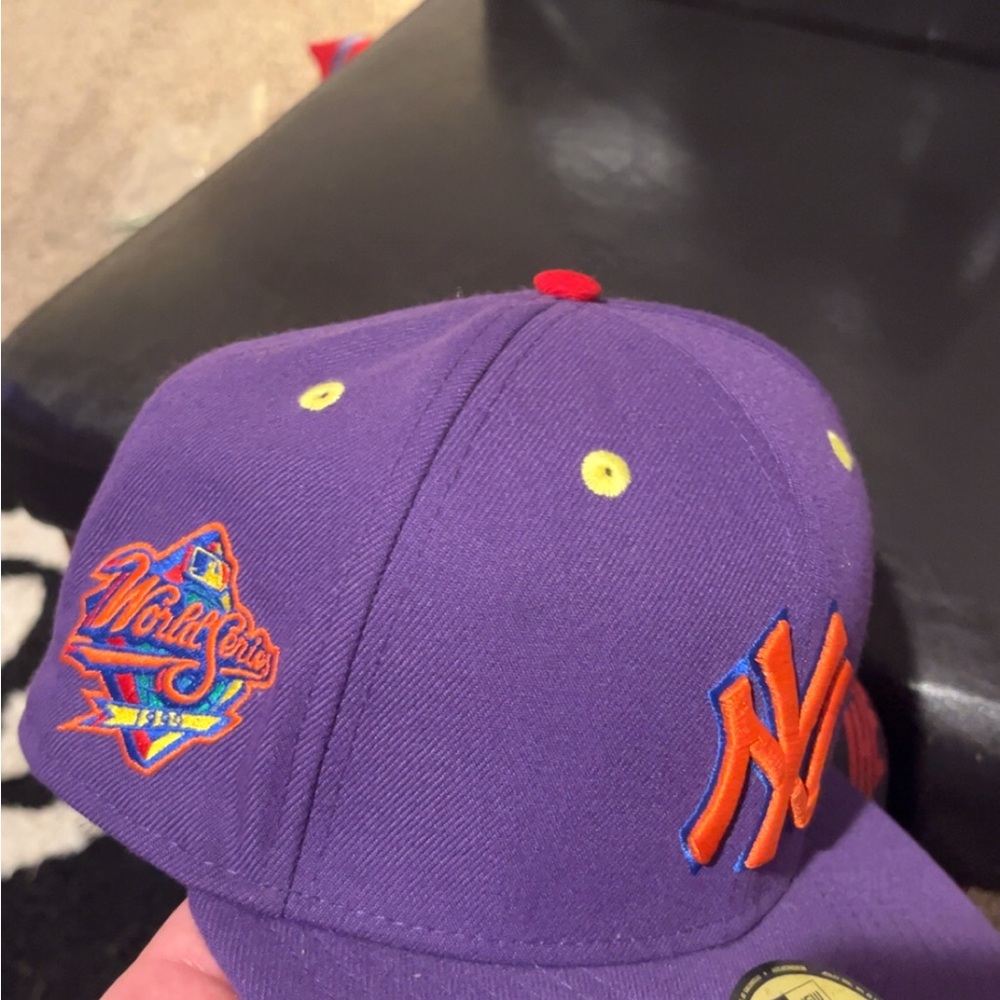 New Era Purple and Green Cap with World Series Patch
